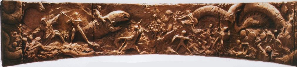 A battle during the Great Hyperspace War, depicted in a frieze kept in Supreme Chancellor Palpatine's chambers.