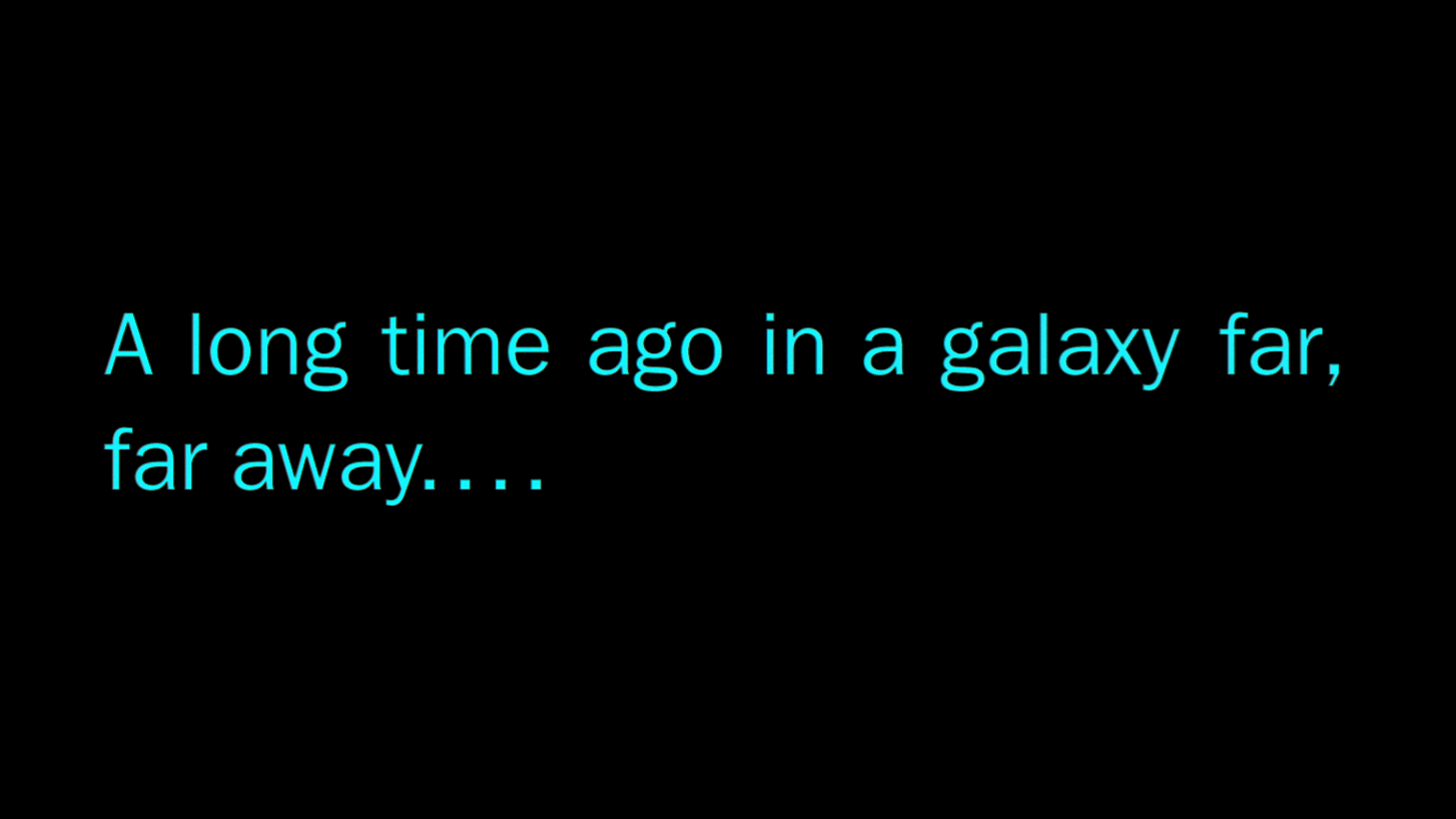 The introduction to every Star Wars film