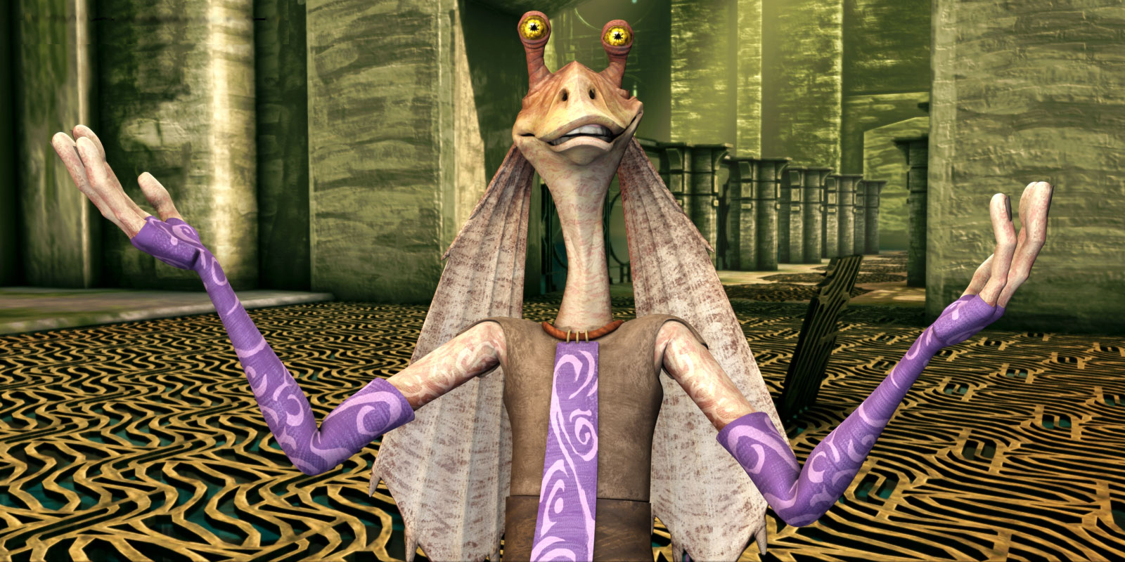 Binks' efforts helped thwart a Separatist plot to undermine Rodia's allegiance to the Galactic Republic.