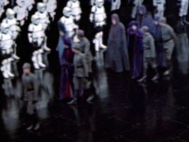 Six of Palpatine's advisors boarding the second Death Star.