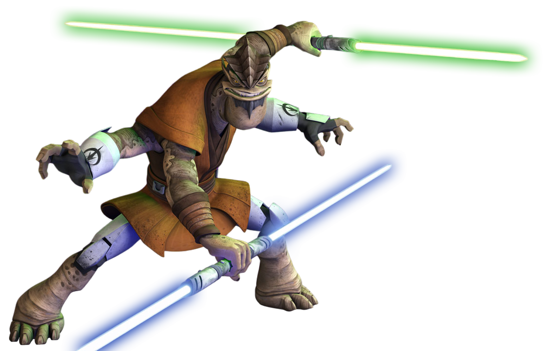 Pong Krell wielding his lightsabers