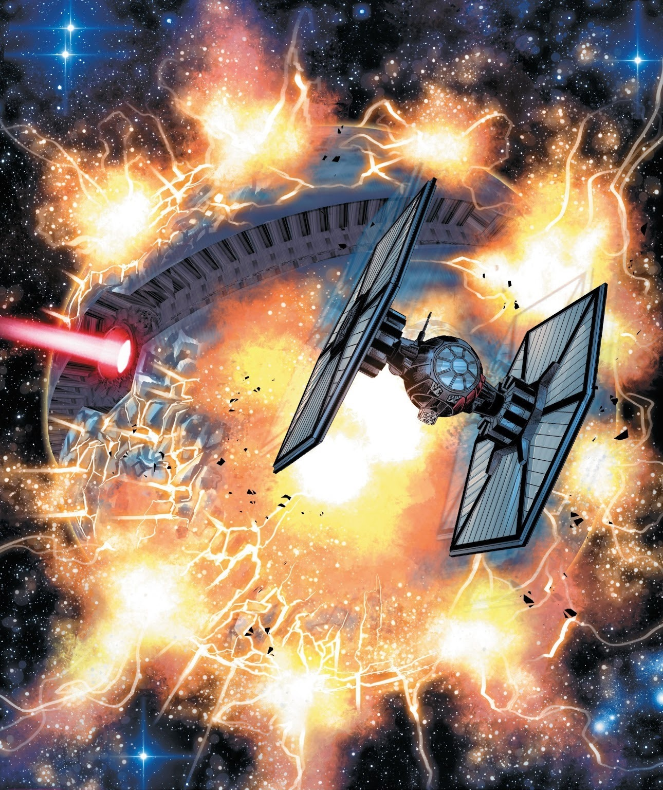 Captain Phasma and TN-3465 were aboard a TIE/sf when Starkiller was destroyed.