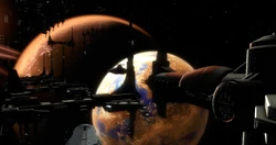 The Alliance fleet prepares to liberate Voss.