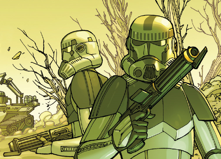 Imperial shock troopers forced Orvek's neighborhood to leave their homes to destruction.