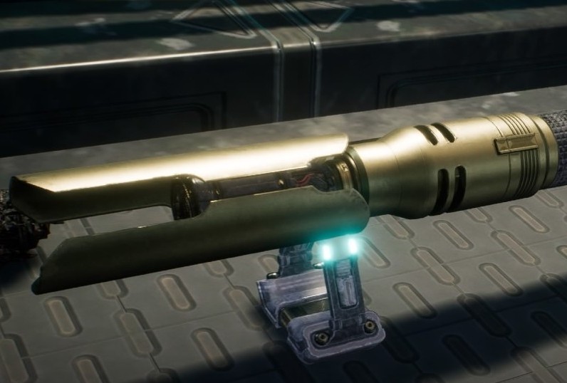 An osmiridium lightsaber, as seen in Star Wars Jedi: Fallen Order.