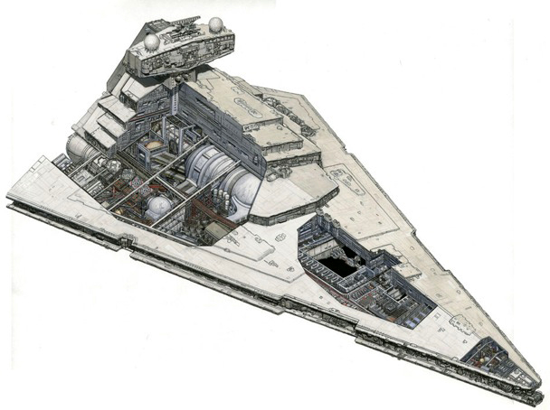 Huge STAR WARS IMPERIAL Star Destroyer Model Kit W Detailed Hanger