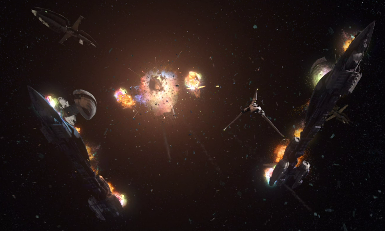 The Separatist fleet over Anaxes is destroyed.