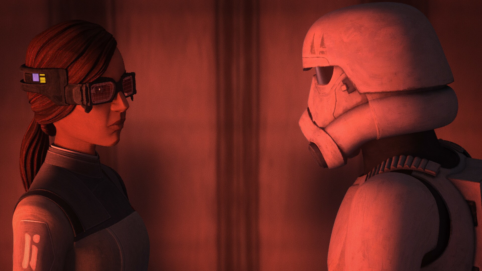 Emerie Karr speaking with Echo as they prepared to enter the Tantiss vault.