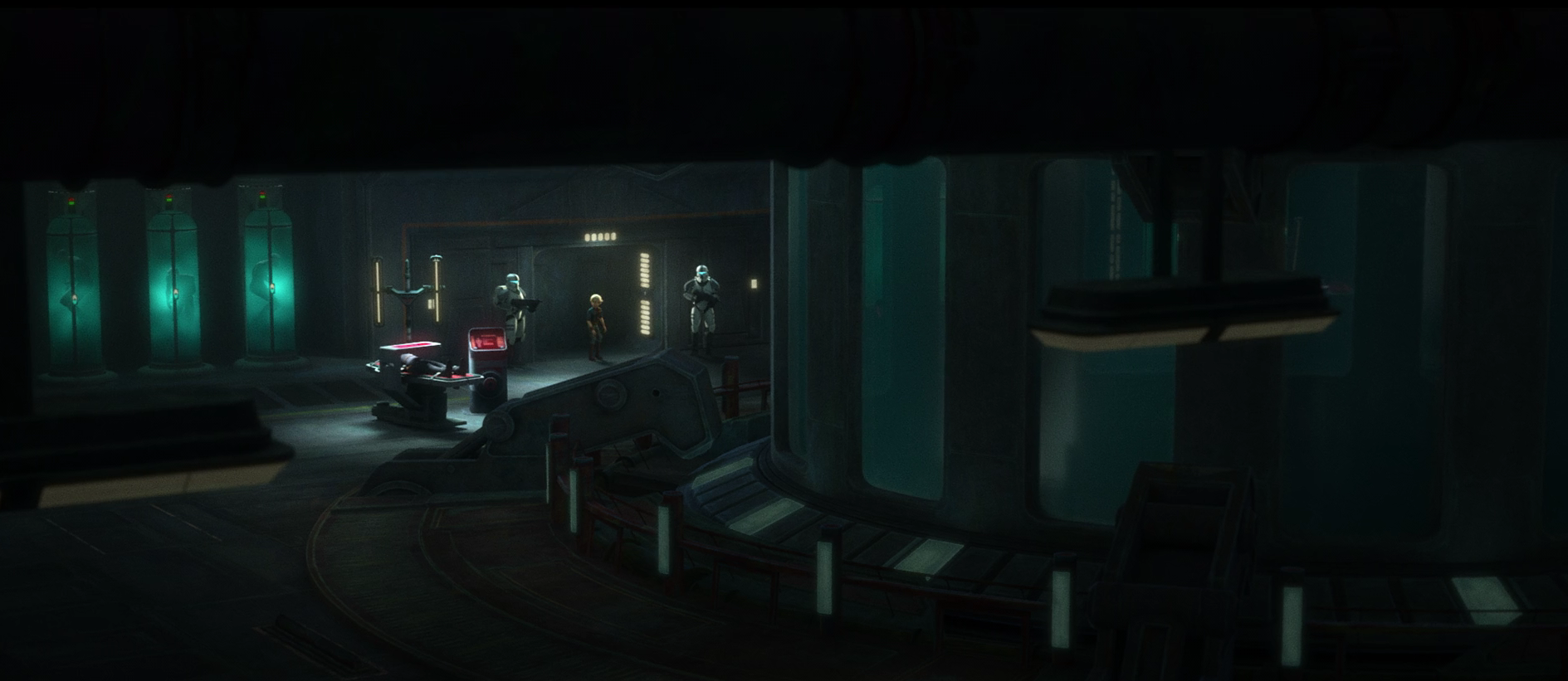 The containment area of the main lab including cells for human and Zillo Beast subjects