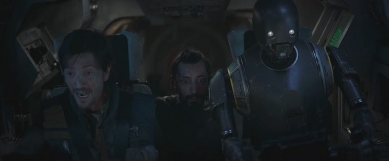 Rook instructs Cassian Andor and K-2SO as they struggle to fly through Eadu's storms.