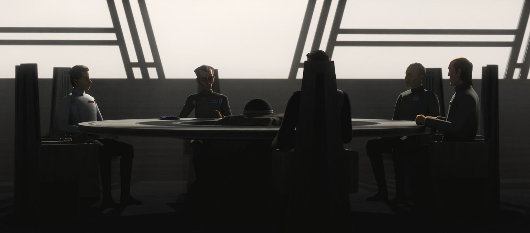 General Hurst Romodi attended a summit on Eriadu to discuss the future of the Imperial Military alongside Admiral Coburn, Dr. Hemlock, Commander Krennic, and Governor Tarkin.