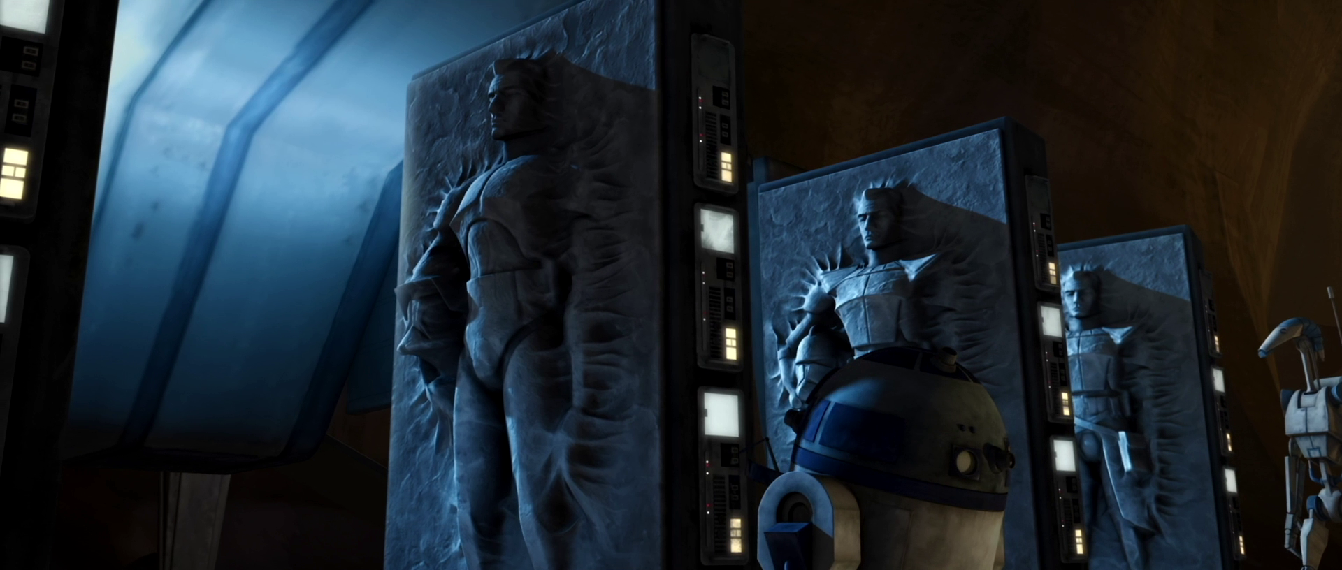 The strike team was frozen in carbonite to sneak pass the Separatist blockade.