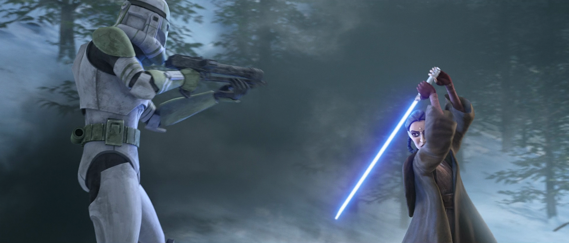 Despite his loyalty to her, Captain Grey was forced to obey Order 66, turning his blaster on General Billaba.