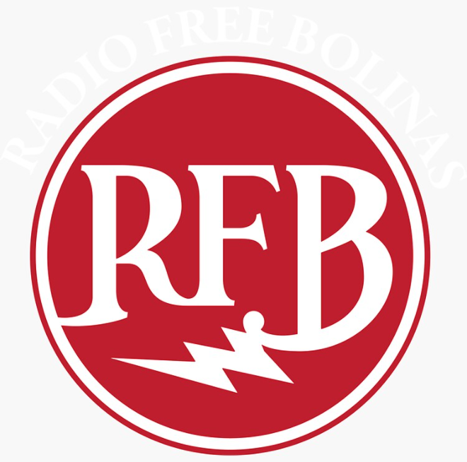 A recreation of the "Radio Free Bolinas" logo