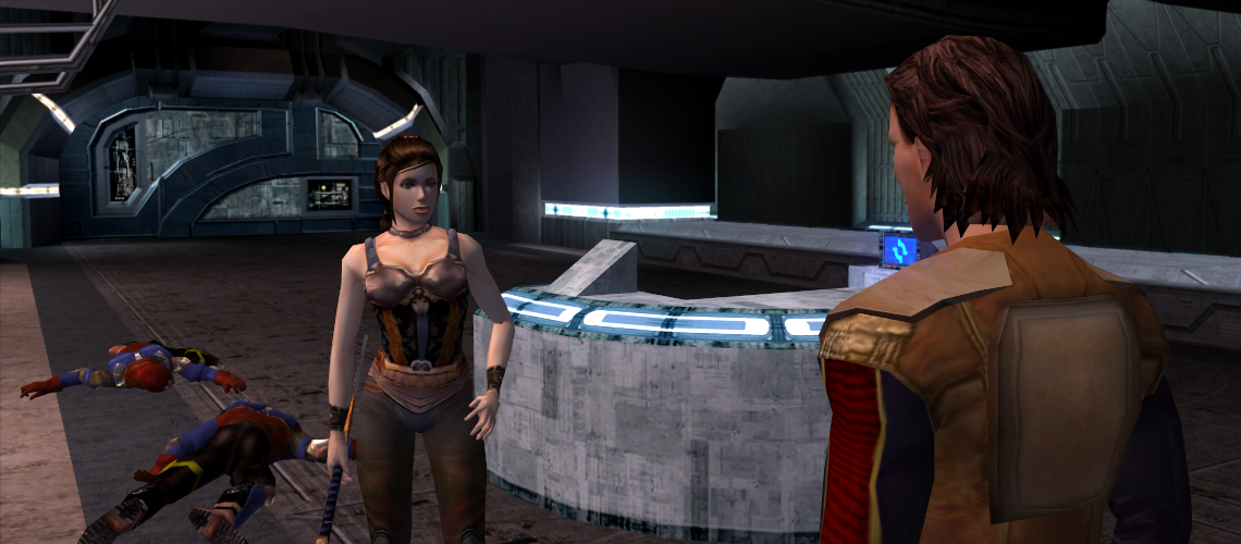 Revan and Bastila Shan stand victorious.