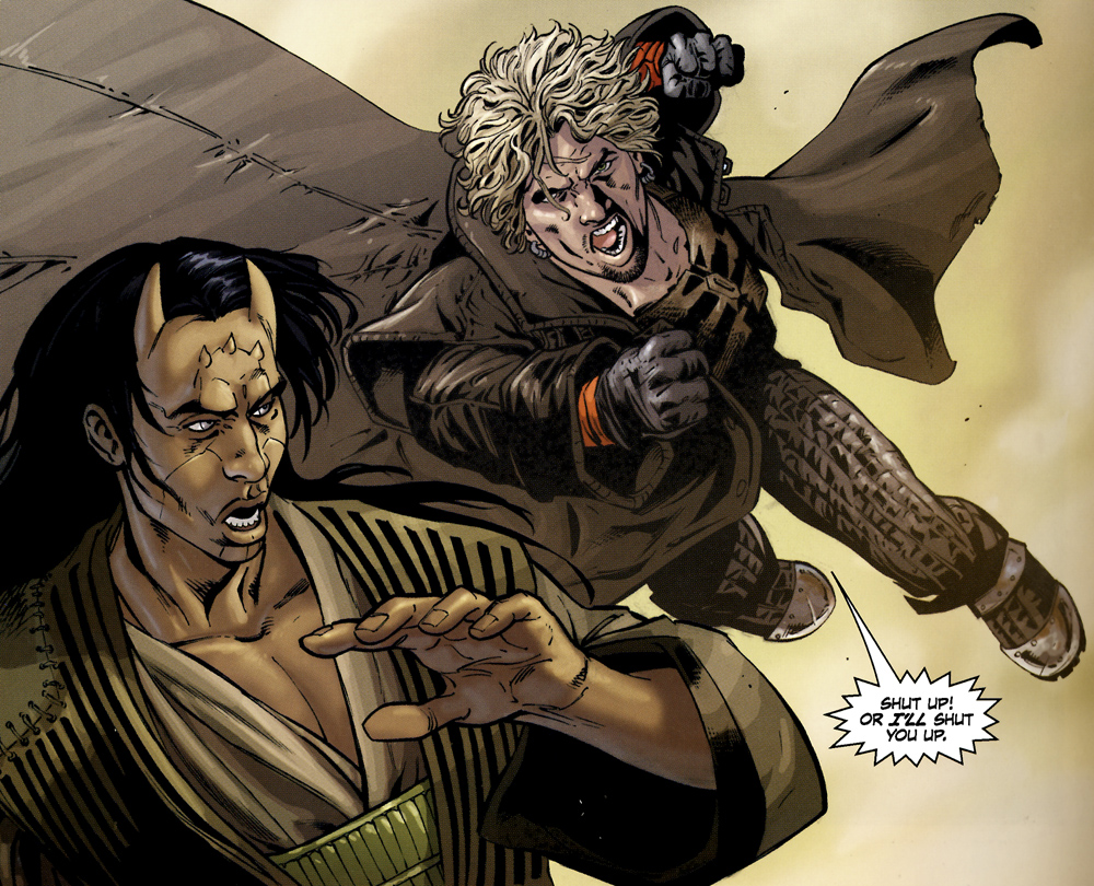 Skywalker attacks Master Sazen.