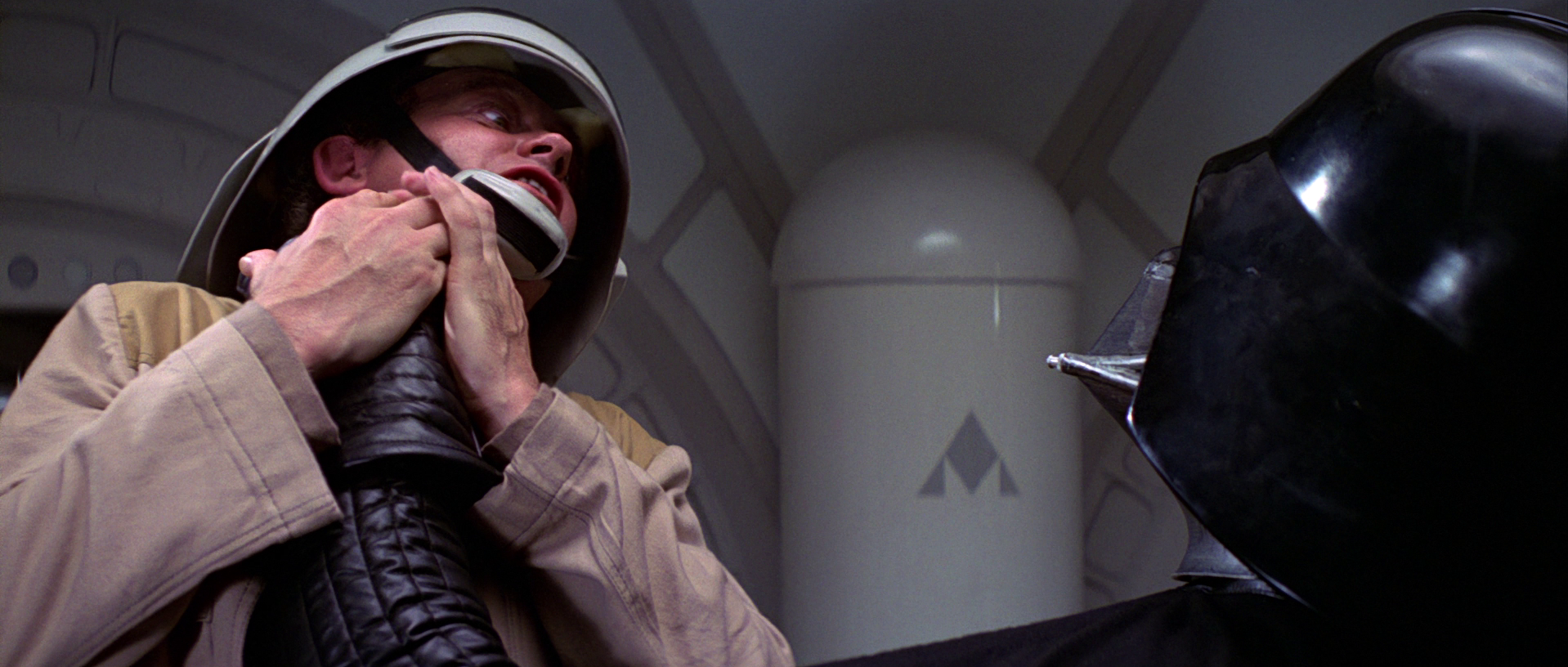 Antilles strangled by Darth Vader during his interrogation aboard the Tantive IV.