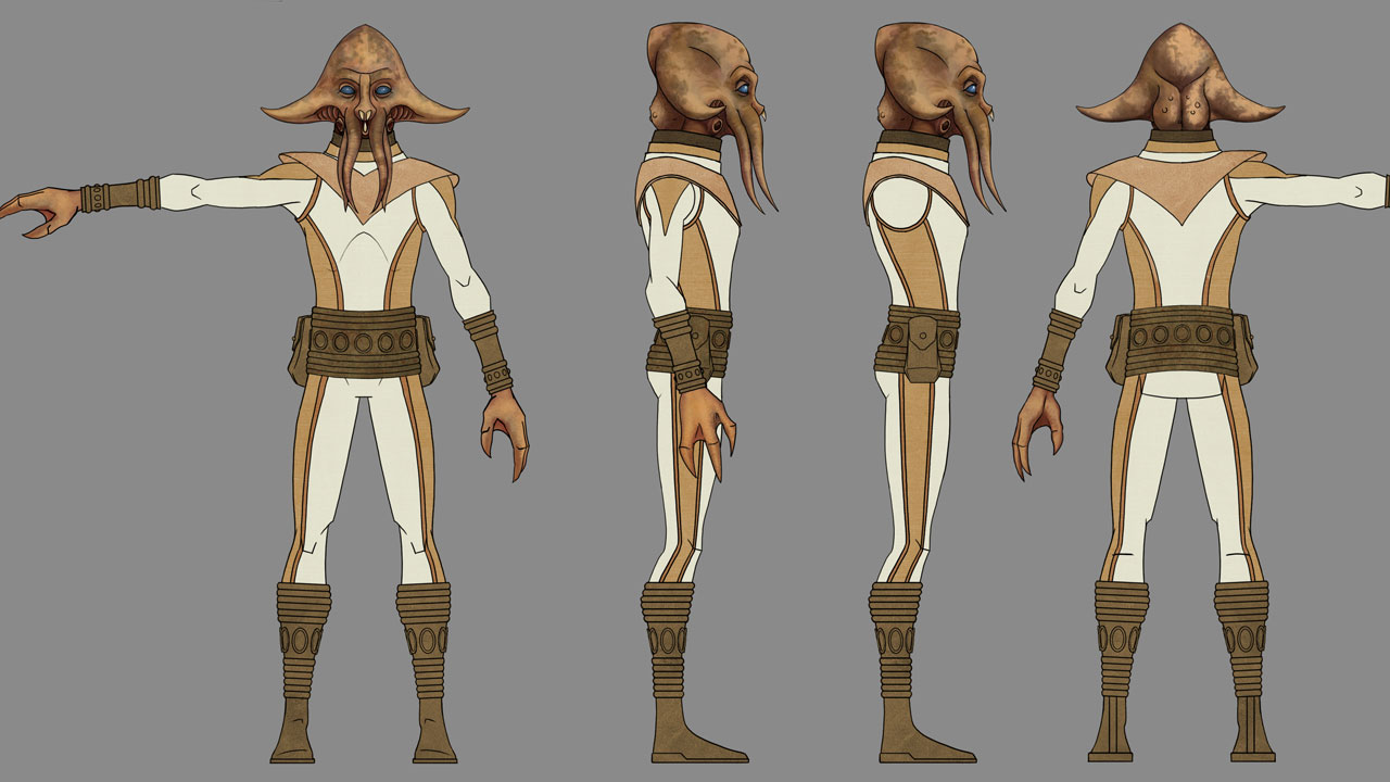 Concept art of Senator Tikkes for the Mon Calamari arc of Season Four of The Clone Wars.