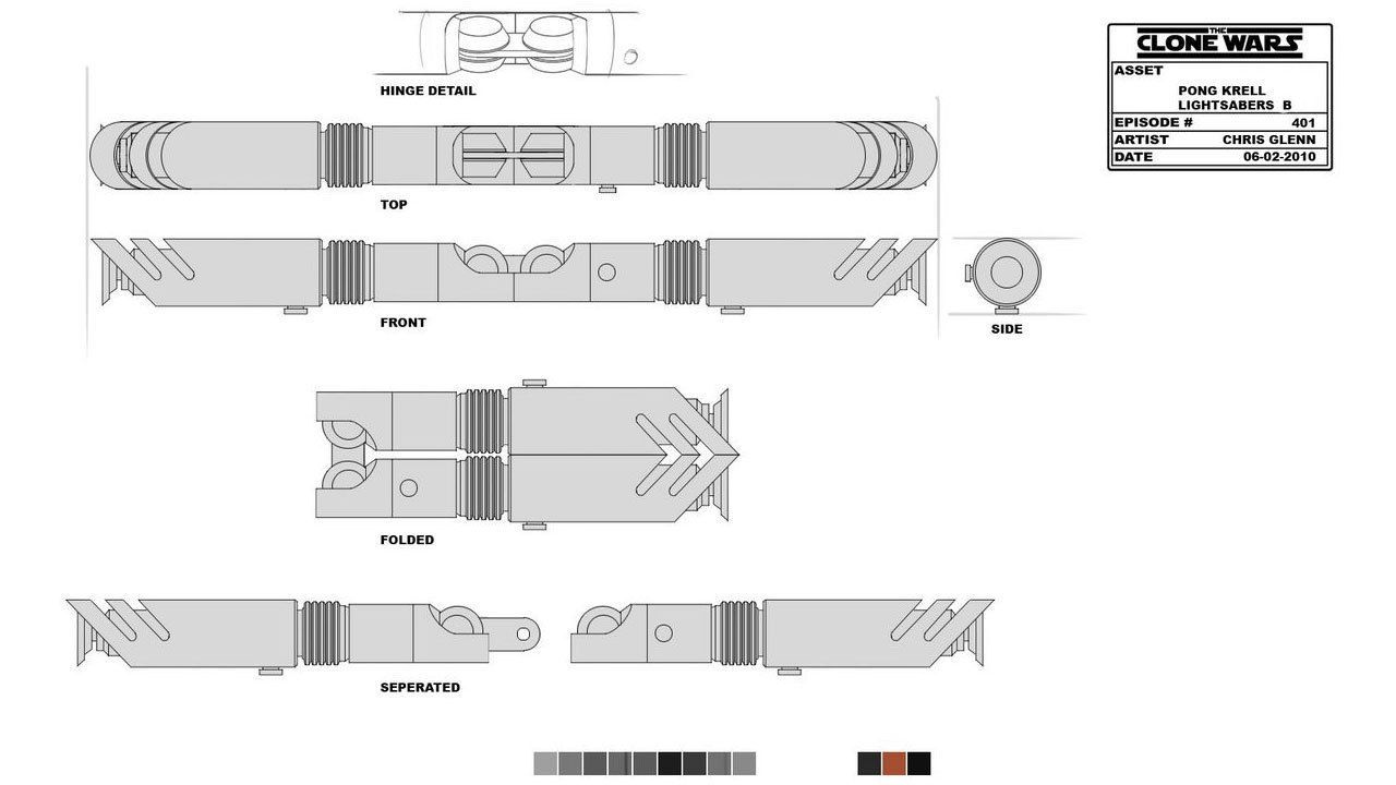 Concept art of Krell's lightsabers by Chris Glenn.