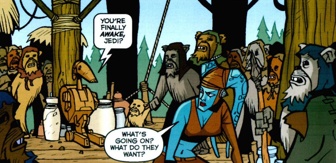 The B1 confers with Aayla Secura