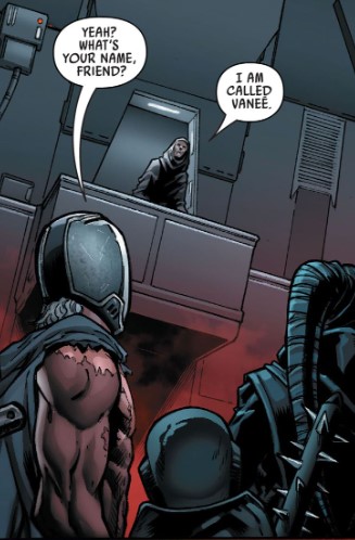 Vaneé taunting the Knights of Ren that they should flee