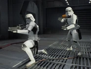 Stormtrooper Commander with a regular Stormtrooper