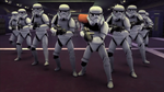 Stormtroopers, in a V formation