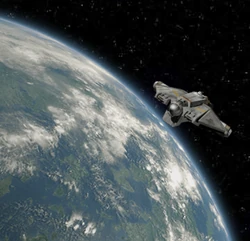 The  flies over Kashyyyk