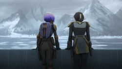 Sabine with her mother.