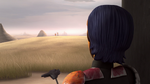 Sabine observes Ezra's Jedi training.