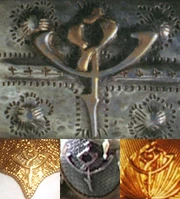 Photograph collage of details from Queen Amidala's costumes