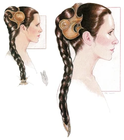 Side profile hair concept illustrations using colored pencils.