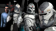 The many changes of Wolffe. (His alternate Phase 1 helmet is the third image behind the last.)