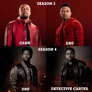 Dru with Cane and Detective Carter Parallels