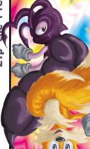 A close-up of Zip (top) with Tails. Art by .