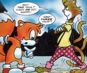 Tails notices the tails without looking at the tails...