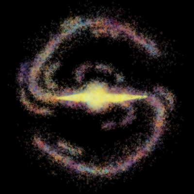 Steam Islands SBa 2-Armed Barred Spiral Galaxy StarsA-B