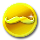 Foil Badge Golden Mustache