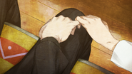 Okabe and Kurisu holding eachother's pinkies.