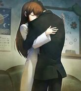 Being patted by Kurisu.