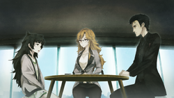 Maho explains A.I. to Okabe and Moeka S;G0