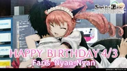 Graphic from Faris's official birthday post in 2023.[1]