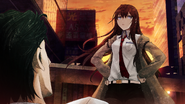 Kurisu confronting Okabe after his numerous time-leaps.