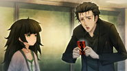 Okabe apologising to Amadeus Kurisu.