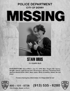 Stan Uris Missing Poster
