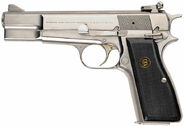 Browning High Power pistol - 9mm Parabellum. Classic pistol introduced in 1935 and still being manufactured.