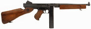 Thompson Model M1A1 smg. WWII model. Simplified version of the famous Model 1928.