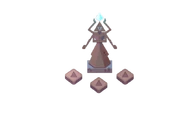 La statua quando viene attivata.