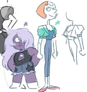 Amethyst and Pearl's regeneration concepts by Rebecca Sugar.
