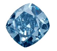 Un diamante blu intagliato.
